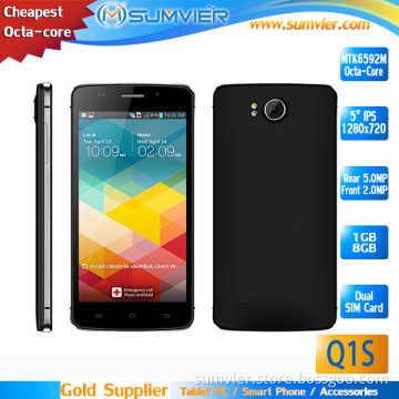 Ultra Slim Mobile 5" Mtk6592 Octa Core 1g+6g Android 4.2 Android Smart Phone (Q1S)